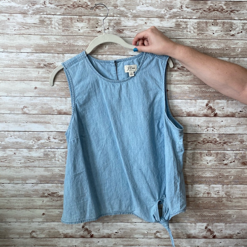 J Crew Chambray Tie Tank
